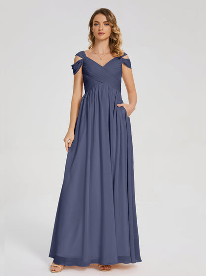 Charlee Straps Side Slit Empire Bridesmaid Dress