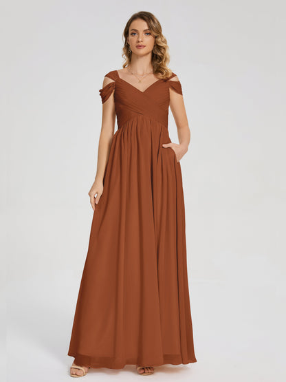 Charlee Straps Side Slit Empire Bridesmaid Dress