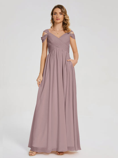 Charlee Straps Side Slit Empire Bridesmaid Dress