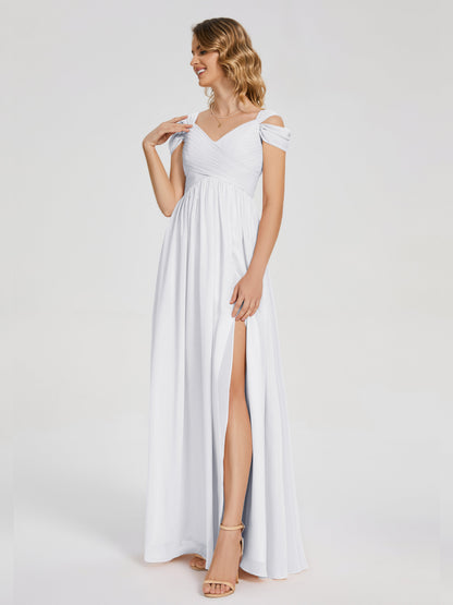 Charlee Straps Side Slit Empire Bridesmaid Dress