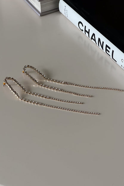 Wren Rhinestone Curved Drop Studs