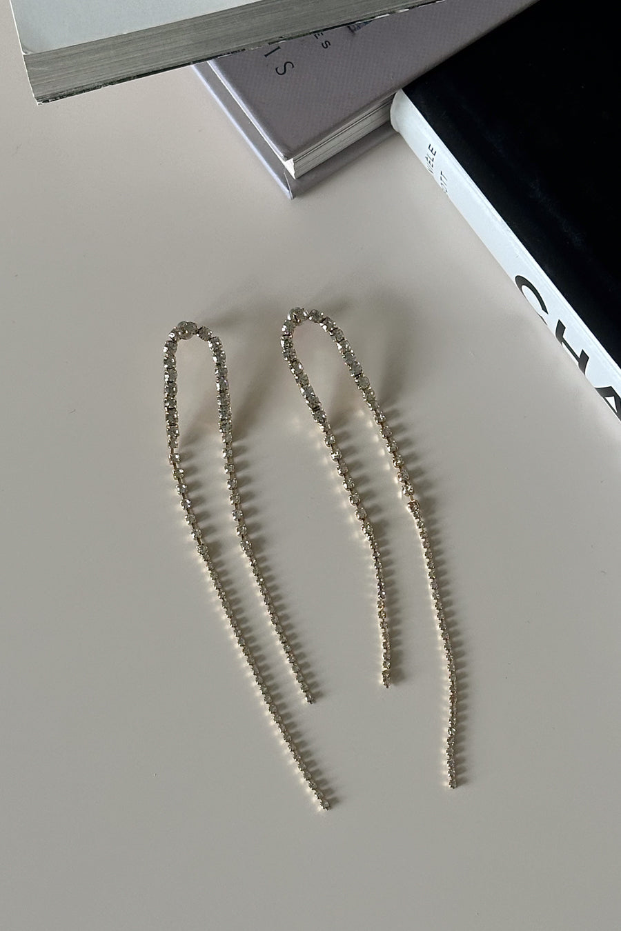 Wren Rhinestone Curved Drop Studs