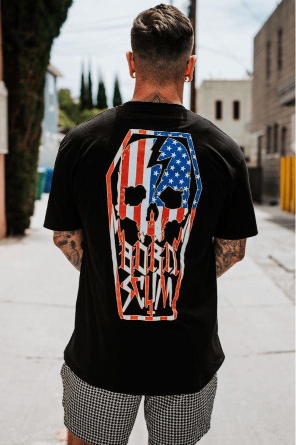 AMERICA SKULL COFFIN T-SHIRT - Born Scum