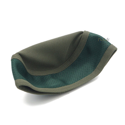 Army Green and Dark Green Madun Vented Top Pliable Two-Color Round Kufi Hat