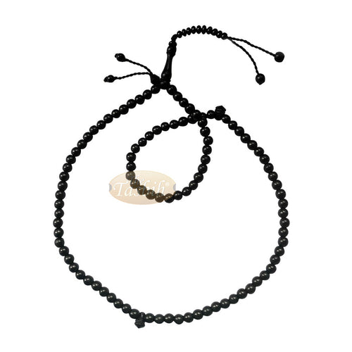 Black 8 mm Citrus Wood Prayer Beads Extra Counters Bead Stops