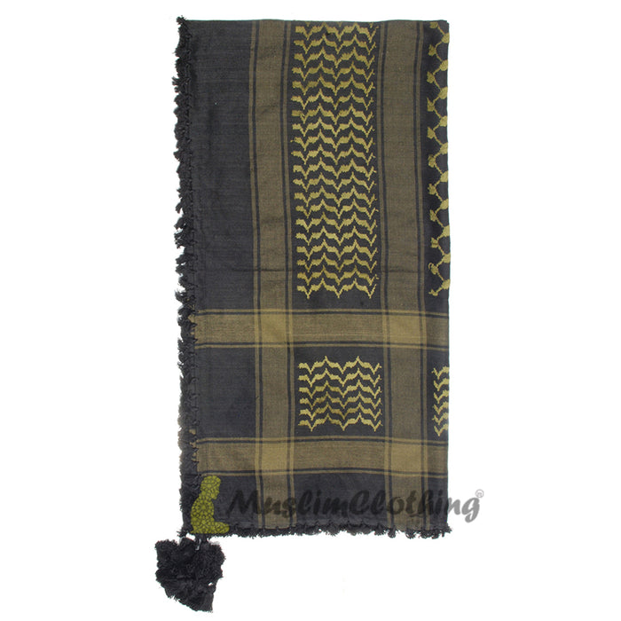 Black & Army Green Keffiyeh Men's Arafat Scarf Shawl Turban Sorban Shawl Turban Sorban