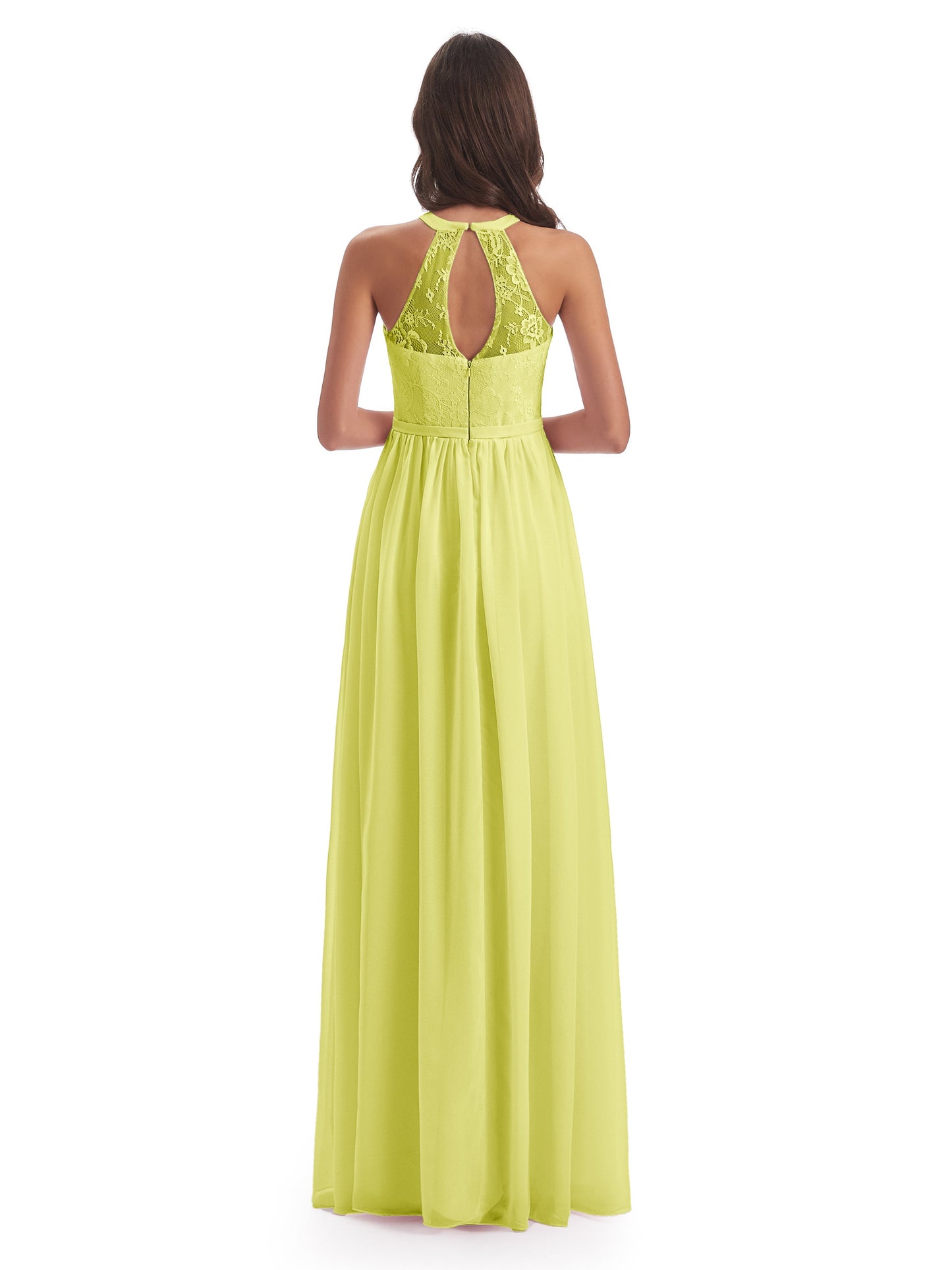 Ailani Halter Split Lace Long Bridesmaid Dresses