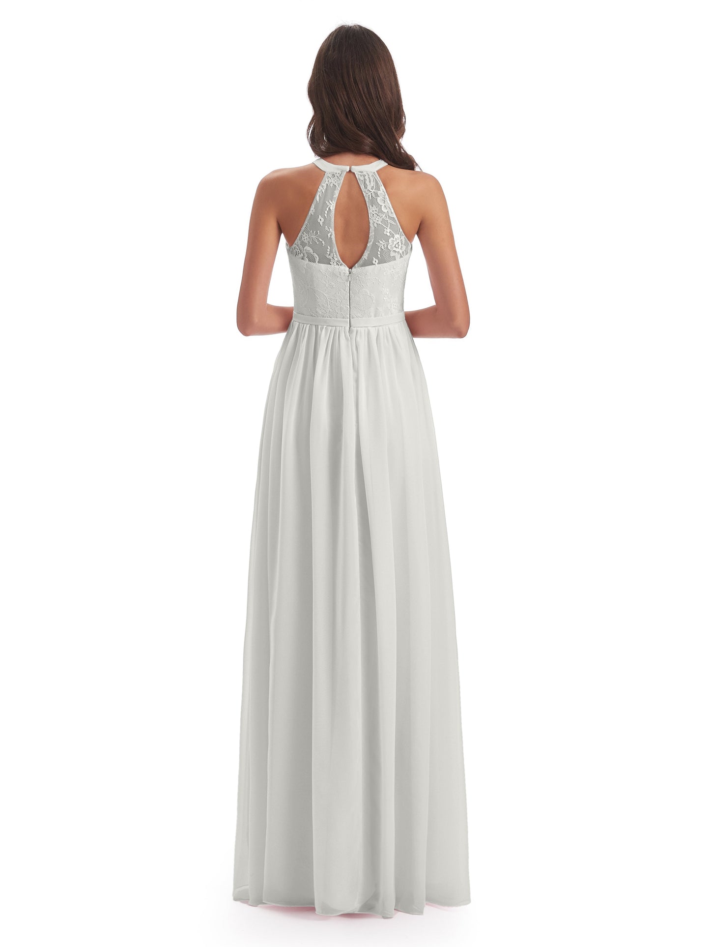 Ailani Halter Split Lace Long Bridesmaid Dresses