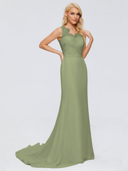 Alexis Hourglass V-Neck Lace Bridesmaid Dresses