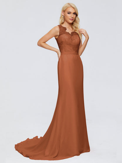 Alexis Hourglass V-Neck Lace Bridesmaid Dresses