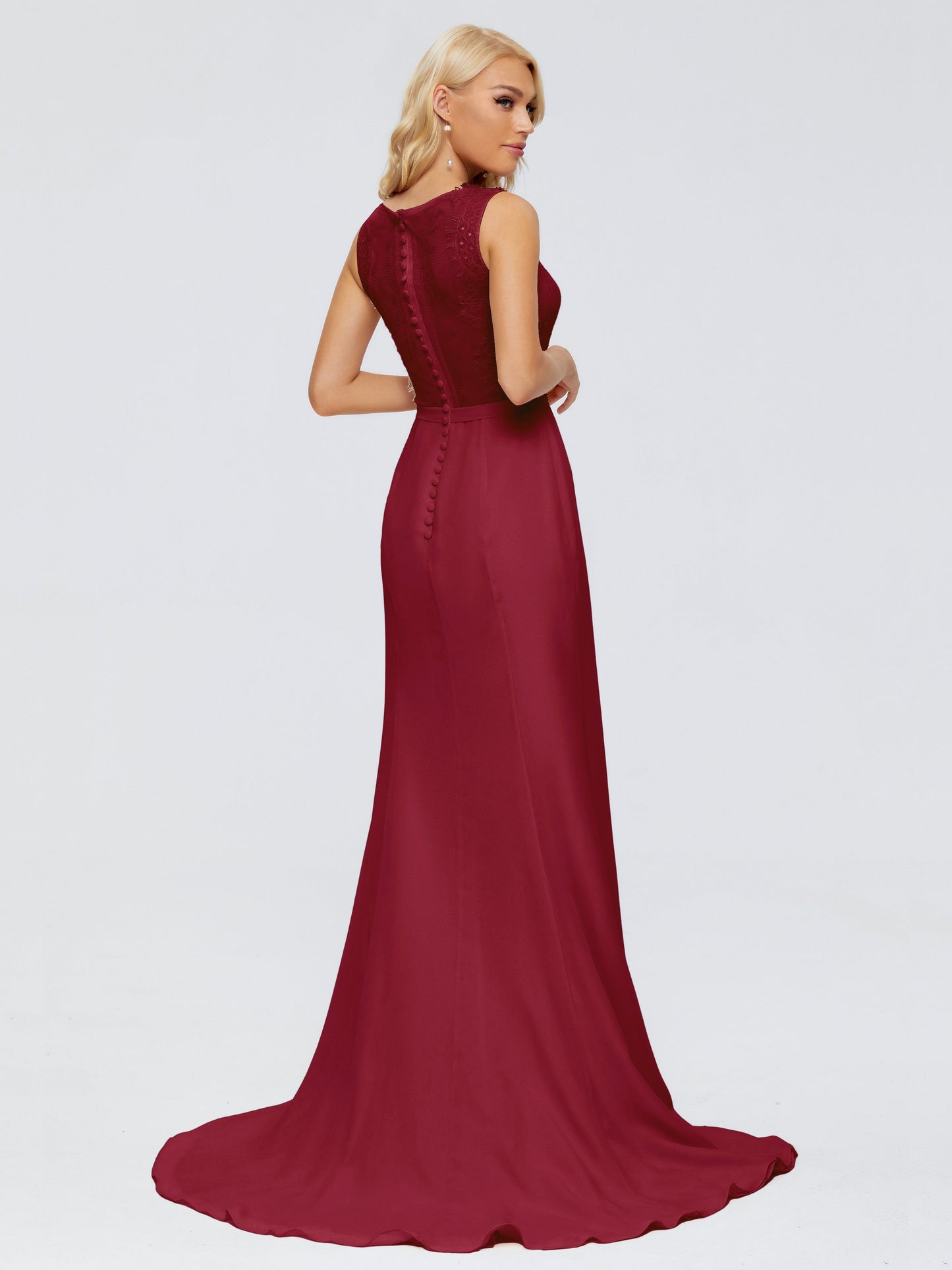 Alexis Hourglass V-Neck Lace Bridesmaid Dresses