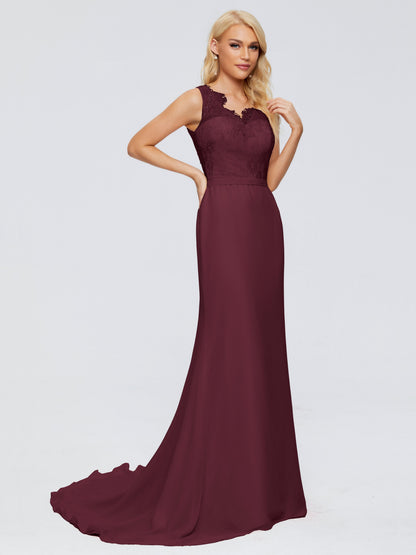 Alexis Hourglass V-Neck Lace Bridesmaid Dresses