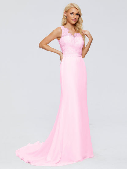 Alexis Hourglass V-Neck Lace Bridesmaid Dresses
