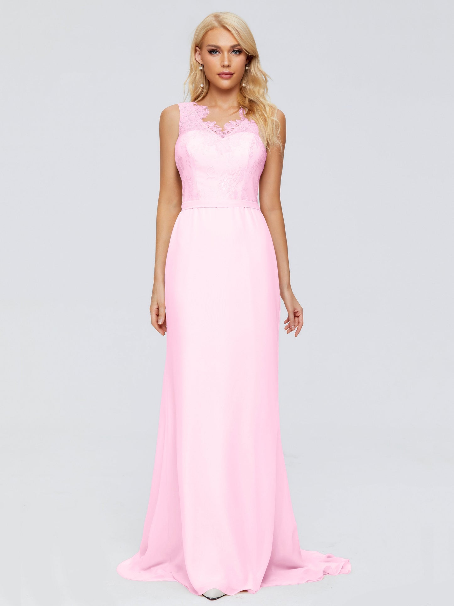 Alexis Hourglass V-Neck Lace Bridesmaid Dresses