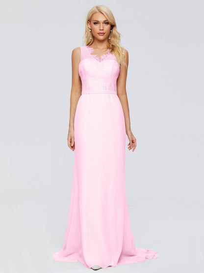 Alexis Hourglass V-Neck Lace Bridesmaid Dresses