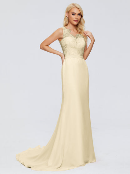 Alexis Hourglass V-Neck Lace Bridesmaid Dresses