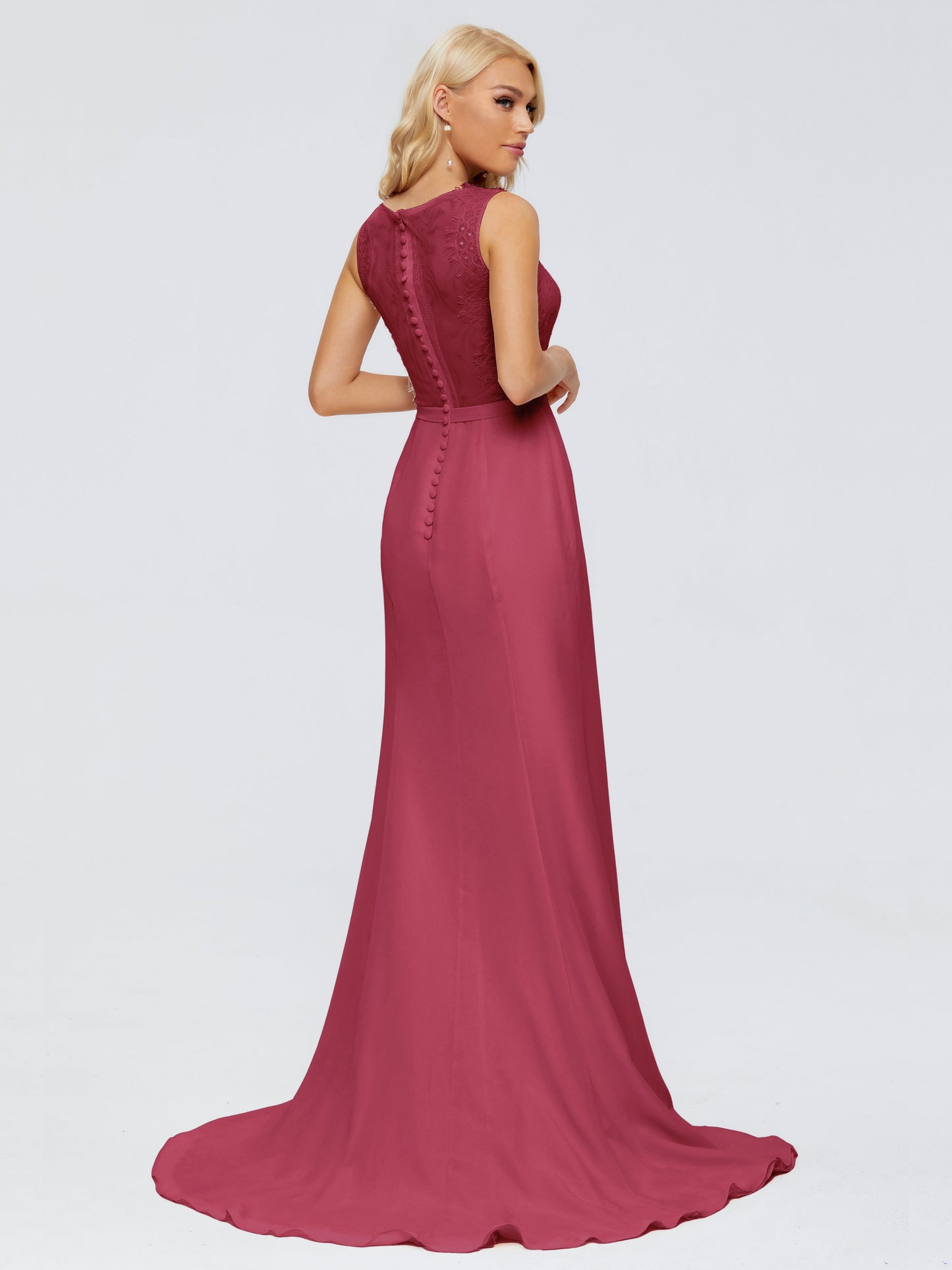 Alexis Hourglass V-Neck Lace Bridesmaid Dresses