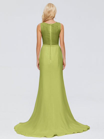 Alexis Hourglass V-Neck Lace Bridesmaid Dresses