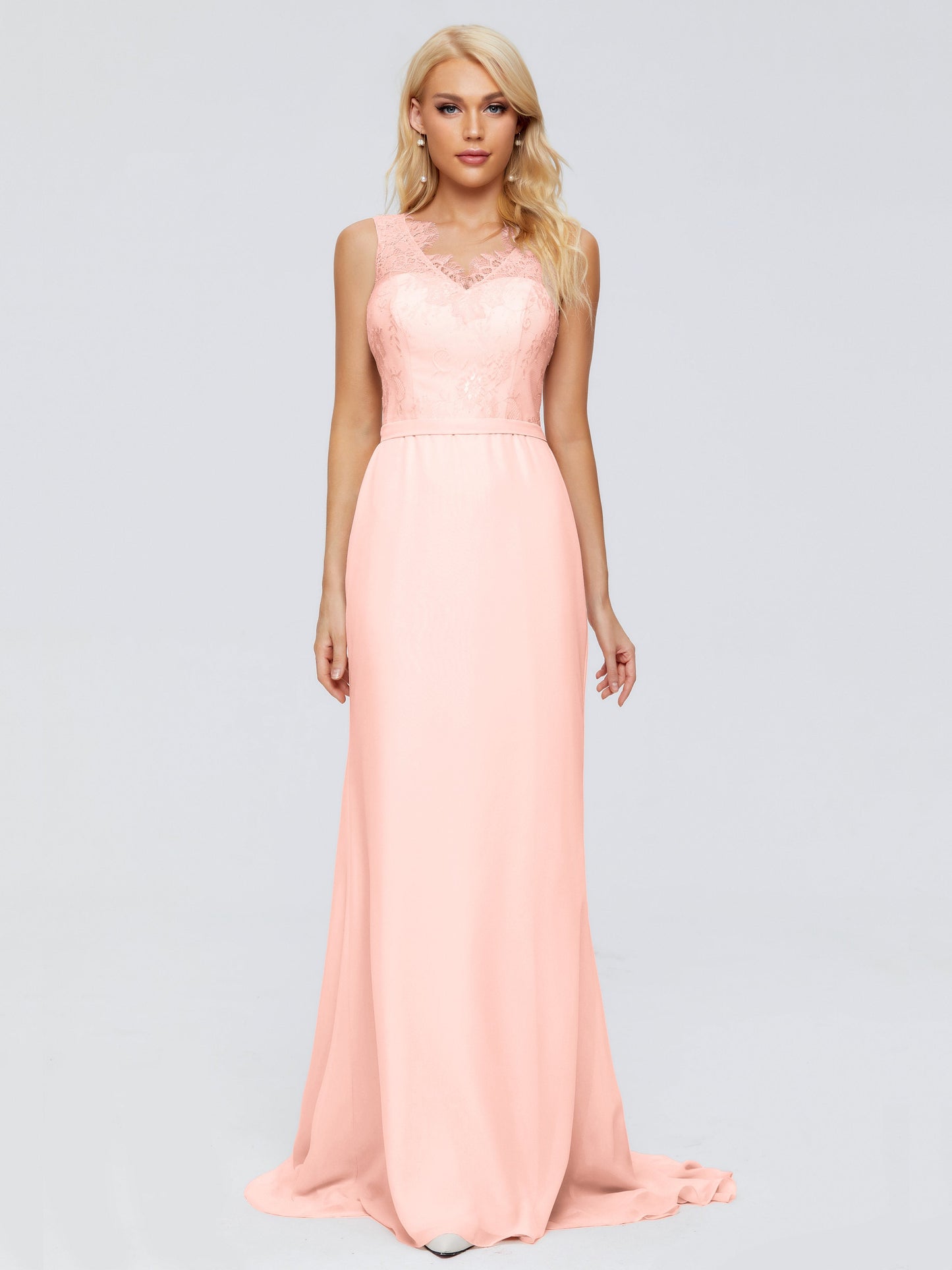 Alexis Hourglass V-Neck Lace Bridesmaid Dresses