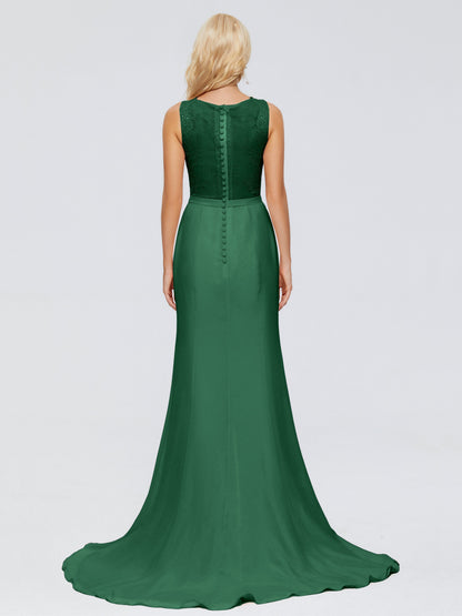Alexis Hourglass V-Neck Lace Bridesmaid Dresses