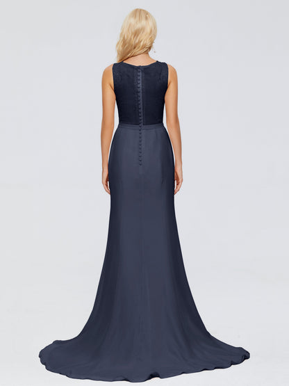Alexis Hourglass V-Neck Lace Bridesmaid Dresses
