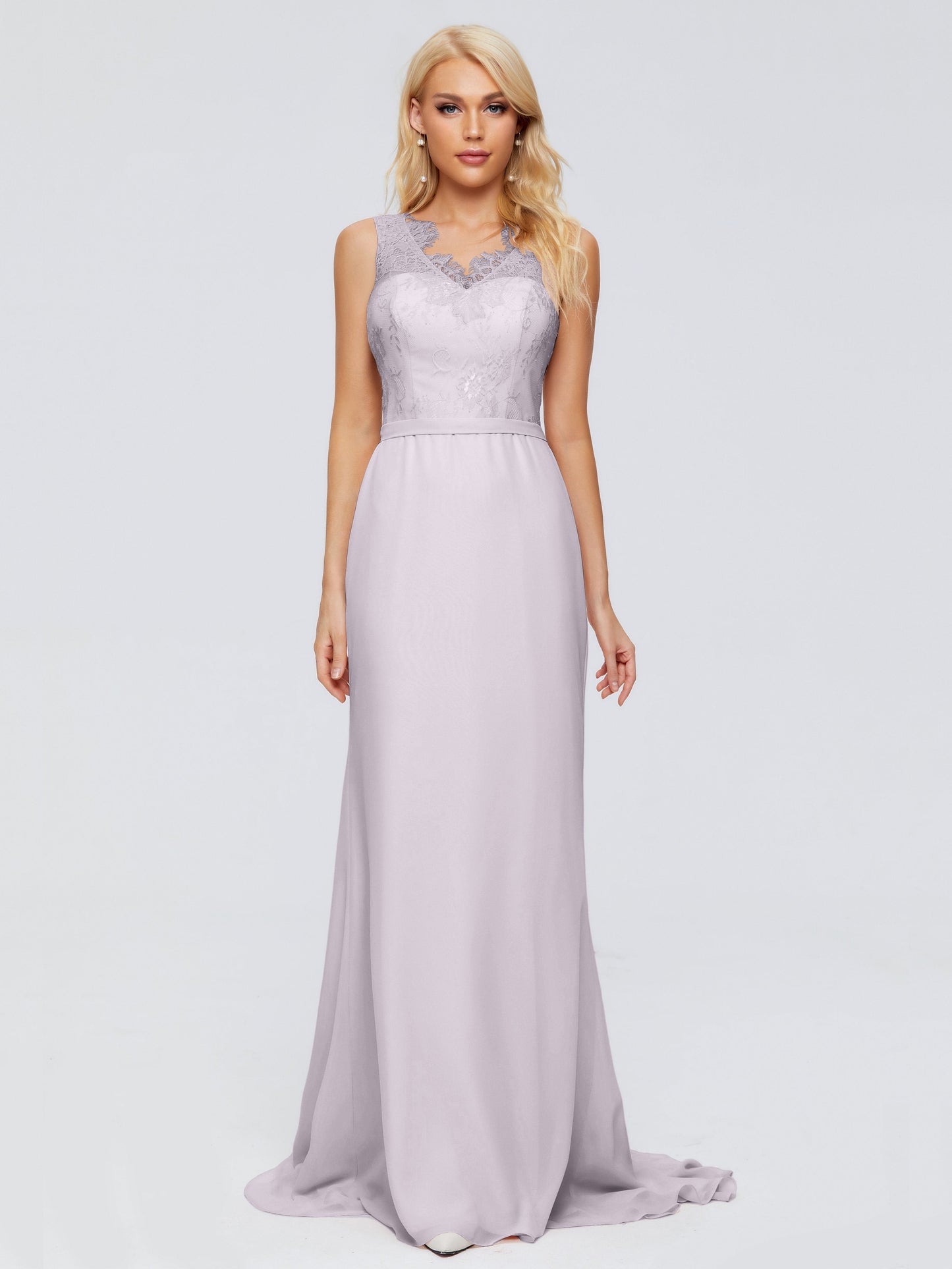 Alexis Hourglass V-Neck Lace Bridesmaid Dresses