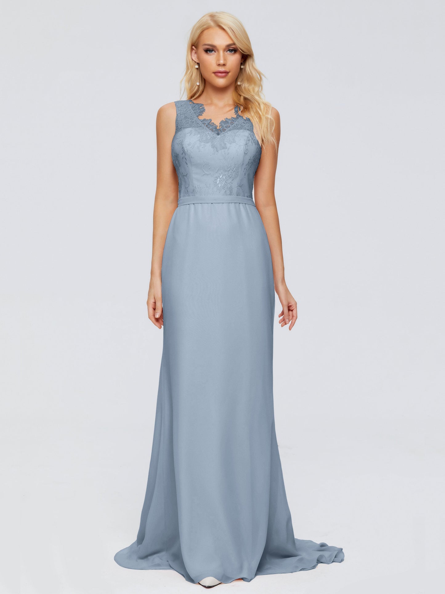 Alexis Hourglass V-Neck Lace Bridesmaid Dresses