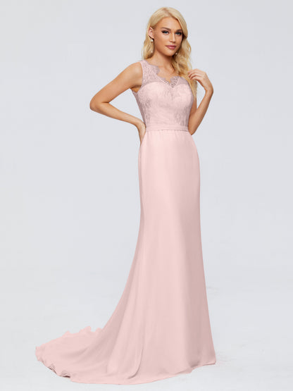 Alexis Hourglass V-Neck Lace Bridesmaid Dresses