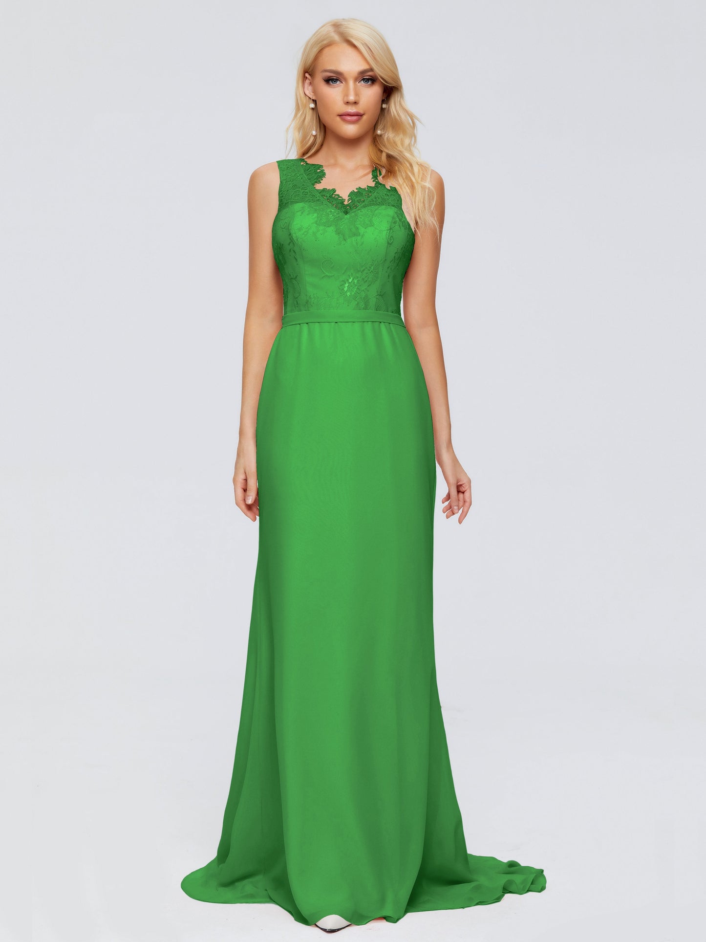 Alexis Hourglass V-Neck Lace Bridesmaid Dresses