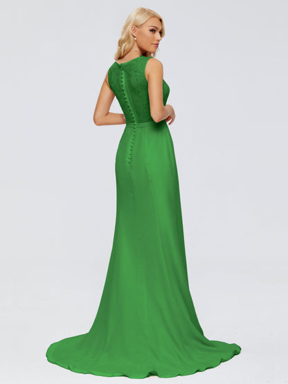 Alexis Hourglass V-Neck Lace Bridesmaid Dresses