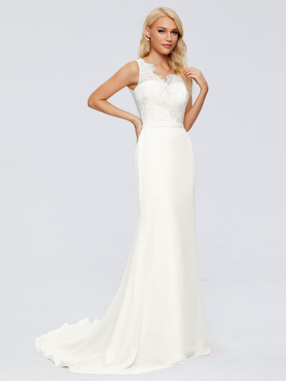 Alexis Hourglass V-Neck Lace Bridesmaid Dresses