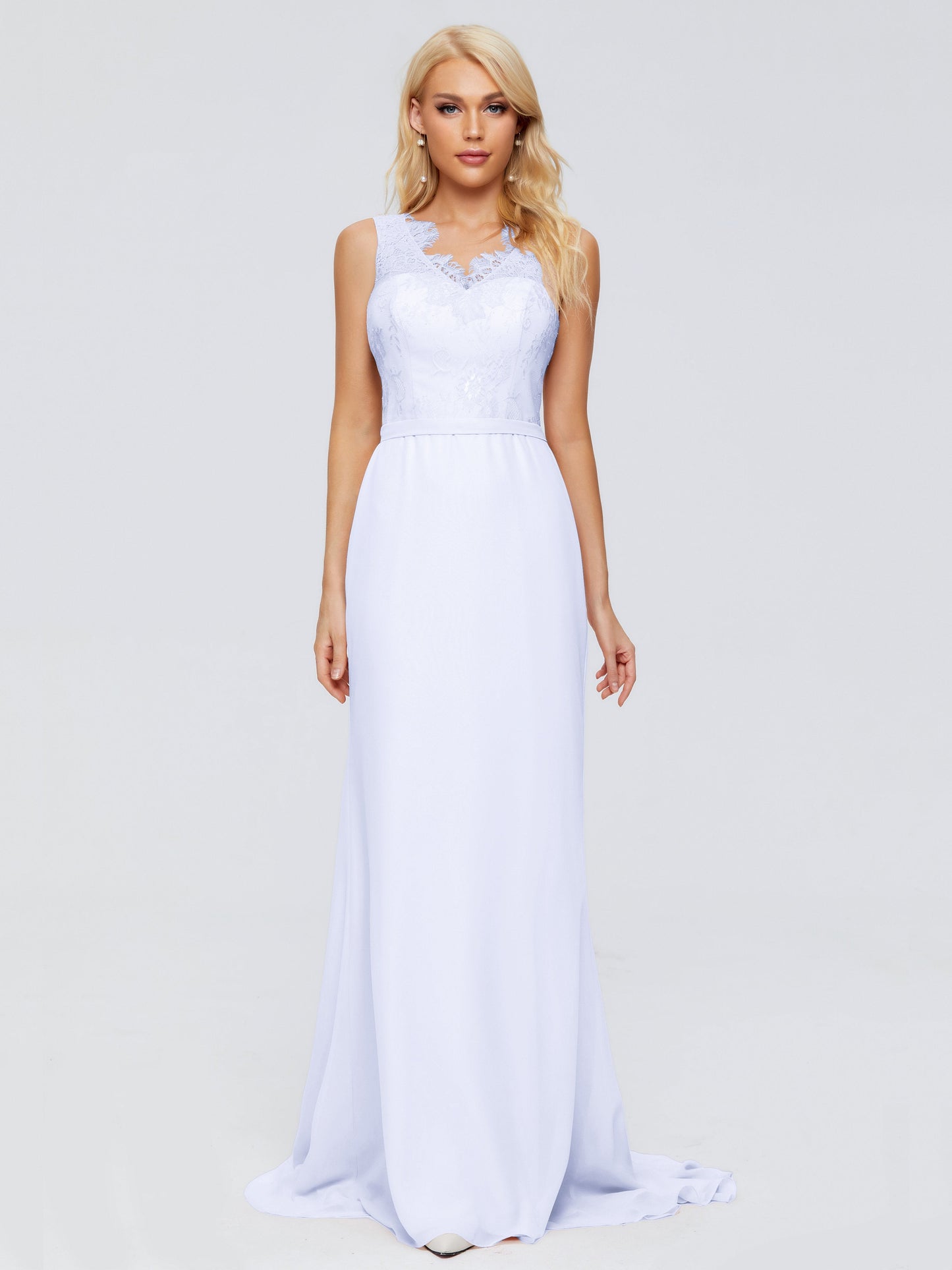 Alexis Hourglass V-Neck Lace Bridesmaid Dresses