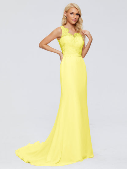 Alexis Hourglass V-Neck Lace Bridesmaid Dresses