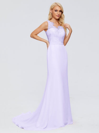 Alexis Hourglass V-Neck Lace Bridesmaid Dresses