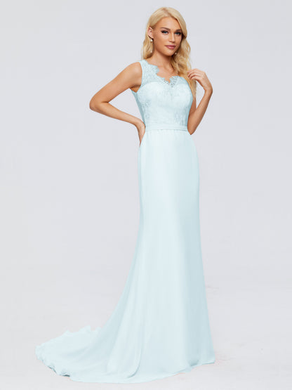 Alexis Hourglass V-Neck Lace Bridesmaid Dresses