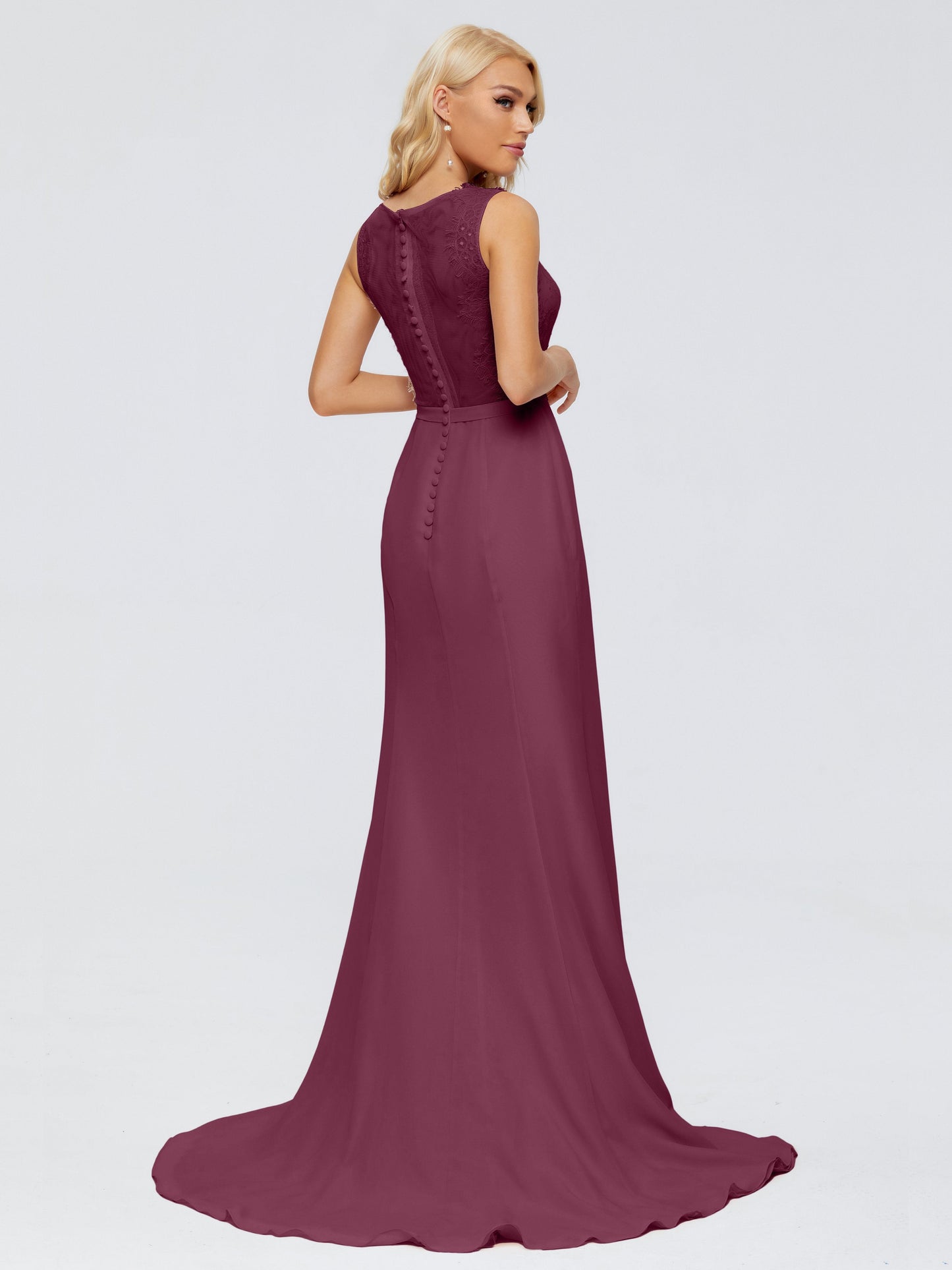 Alexis Hourglass V-Neck Lace Bridesmaid Dresses