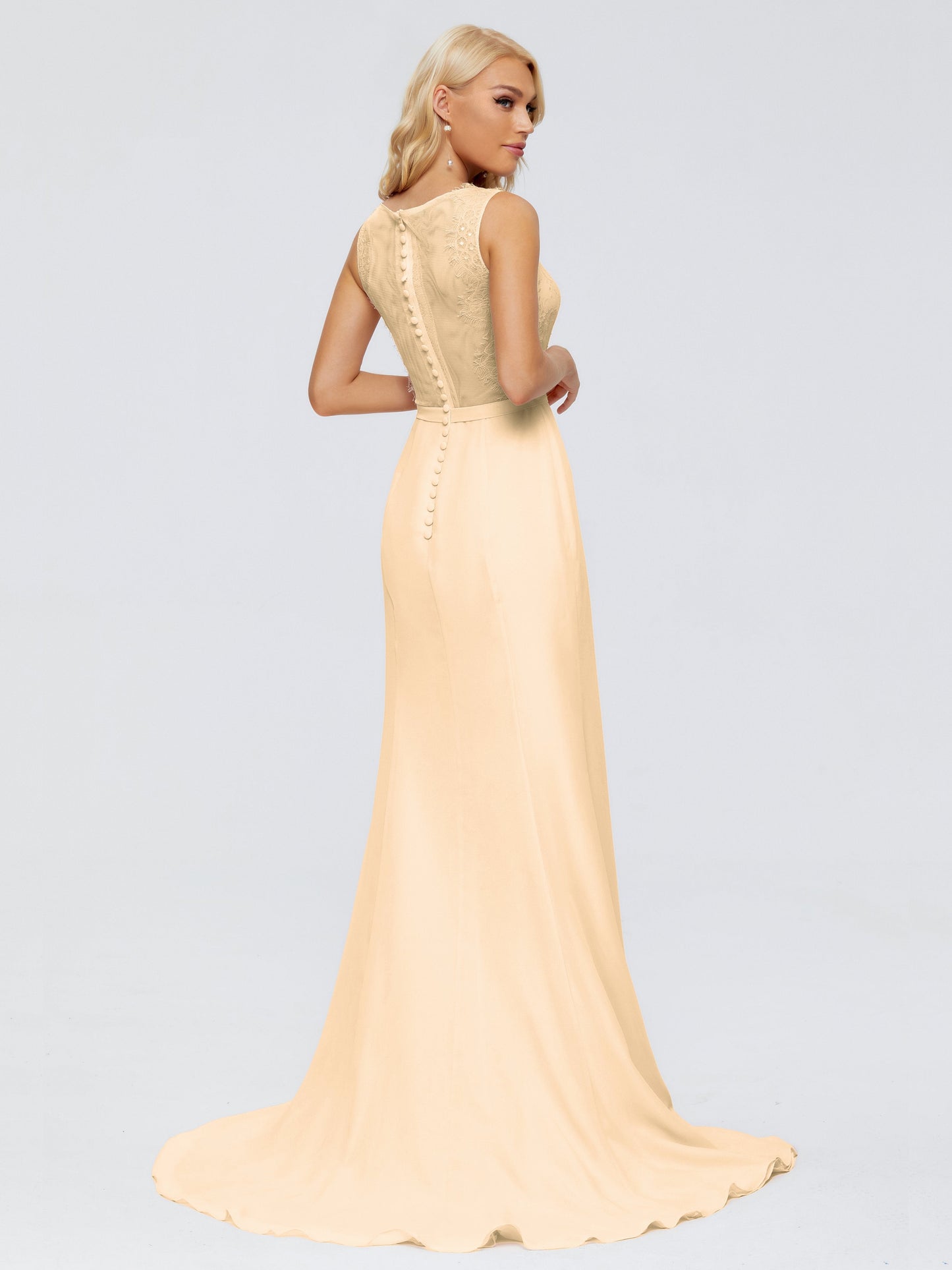 Alexis Hourglass V-Neck Lace Bridesmaid Dresses