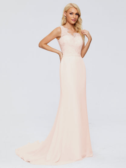 Alexis Hourglass V-Neck Lace Bridesmaid Dresses