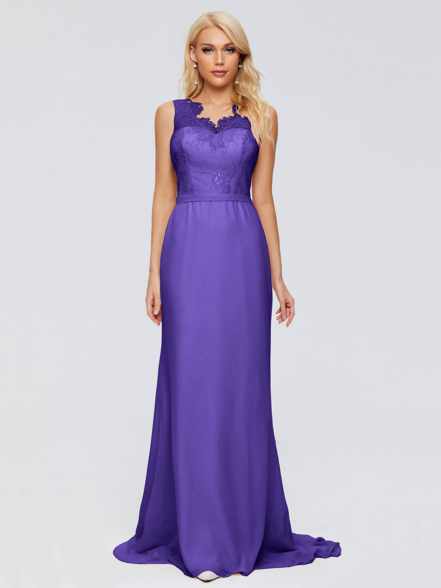 Alexis Hourglass V-Neck Lace Bridesmaid Dresses