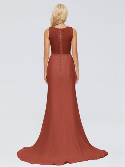 Alexis Hourglass V-Neck Lace Bridesmaid Dresses