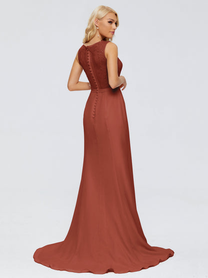 Alexis Hourglass V-Neck Lace Bridesmaid Dresses