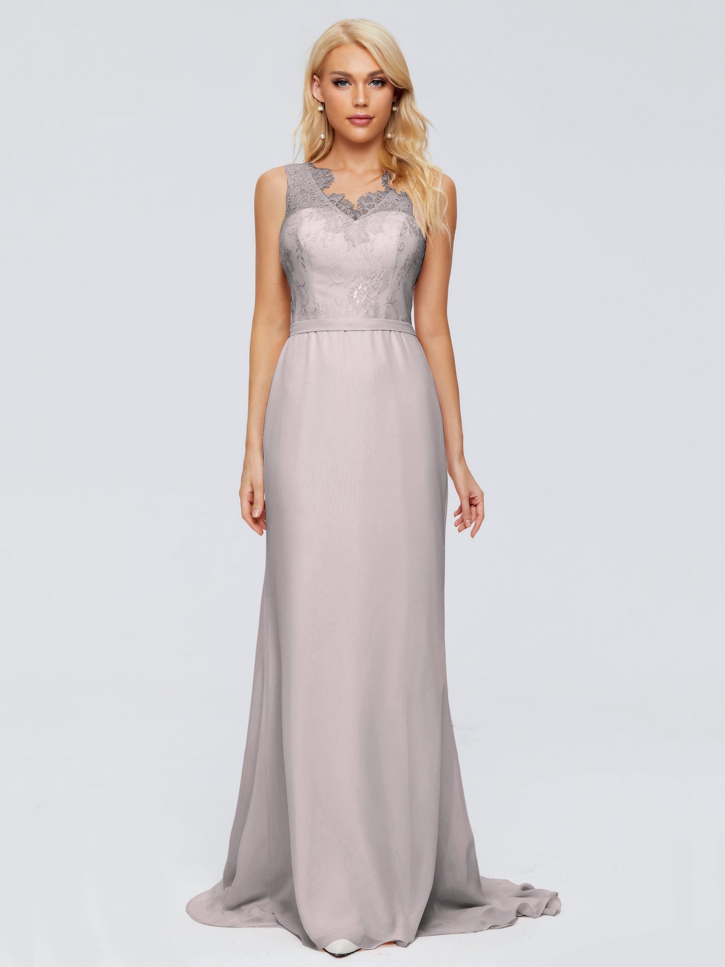 Alexis Hourglass V-Neck Lace Bridesmaid Dresses