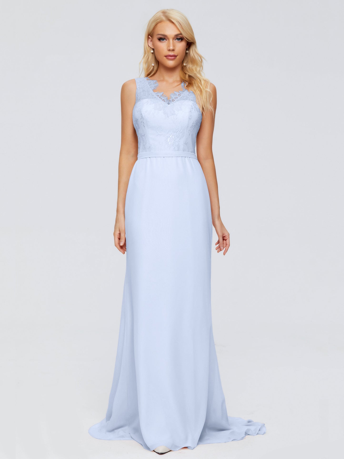 Alexis Hourglass V-Neck Lace Bridesmaid Dresses