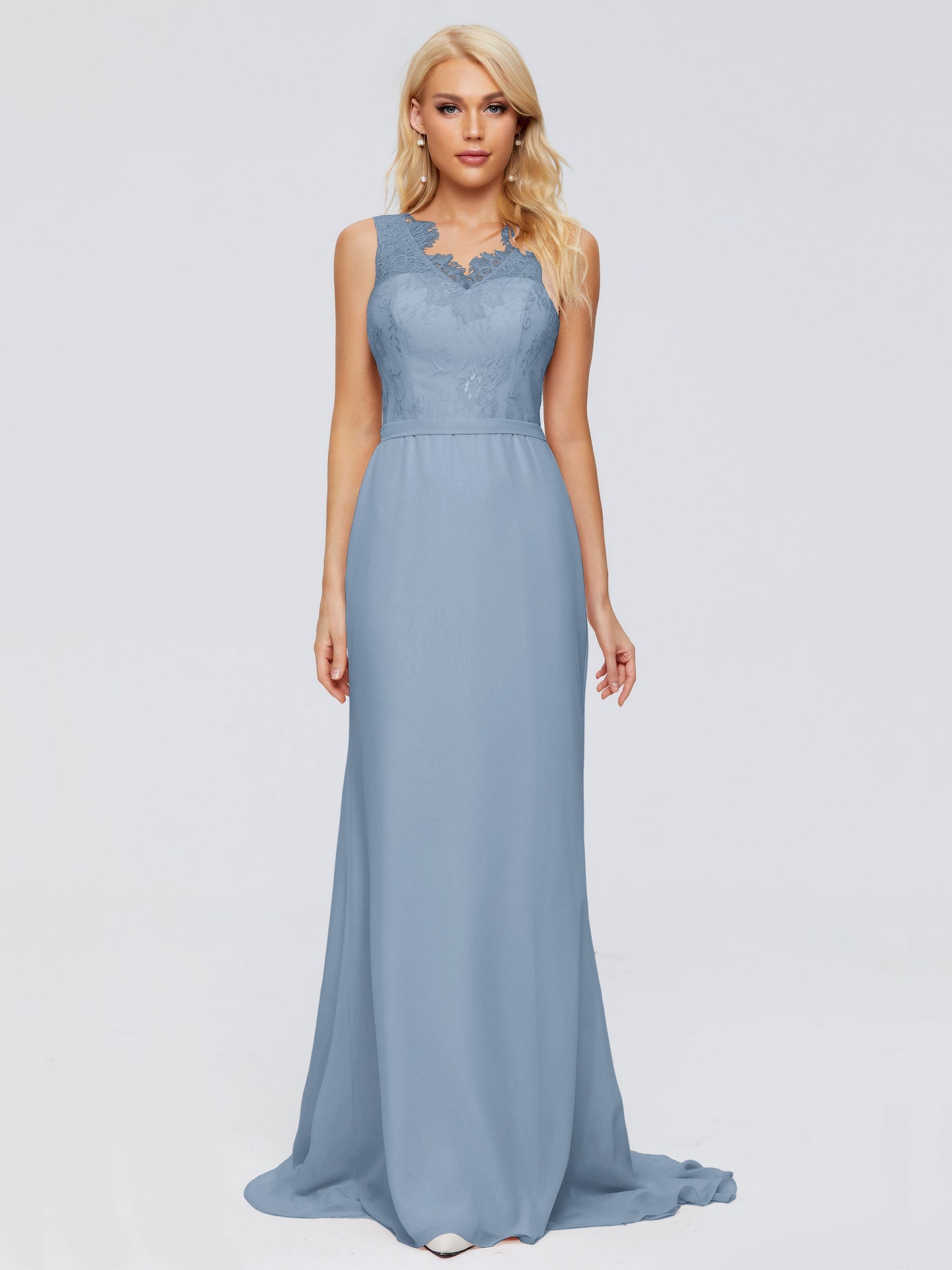 Alexis Hourglass V-Neck Lace Bridesmaid Dresses