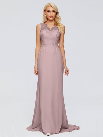 Alexis Hourglass V-Neck Lace Bridesmaid Dresses
