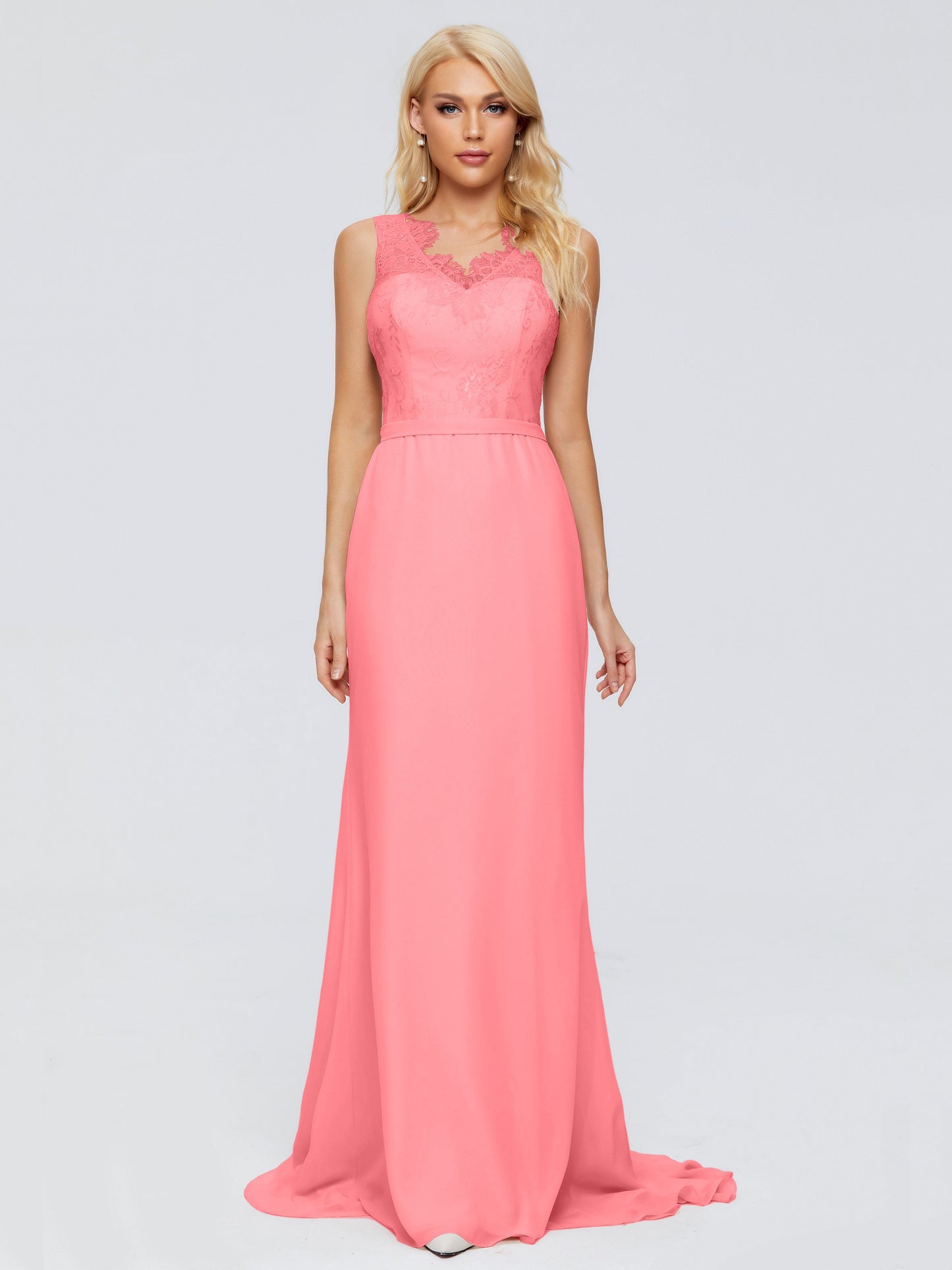 Alexis Hourglass V-Neck Lace Bridesmaid Dresses