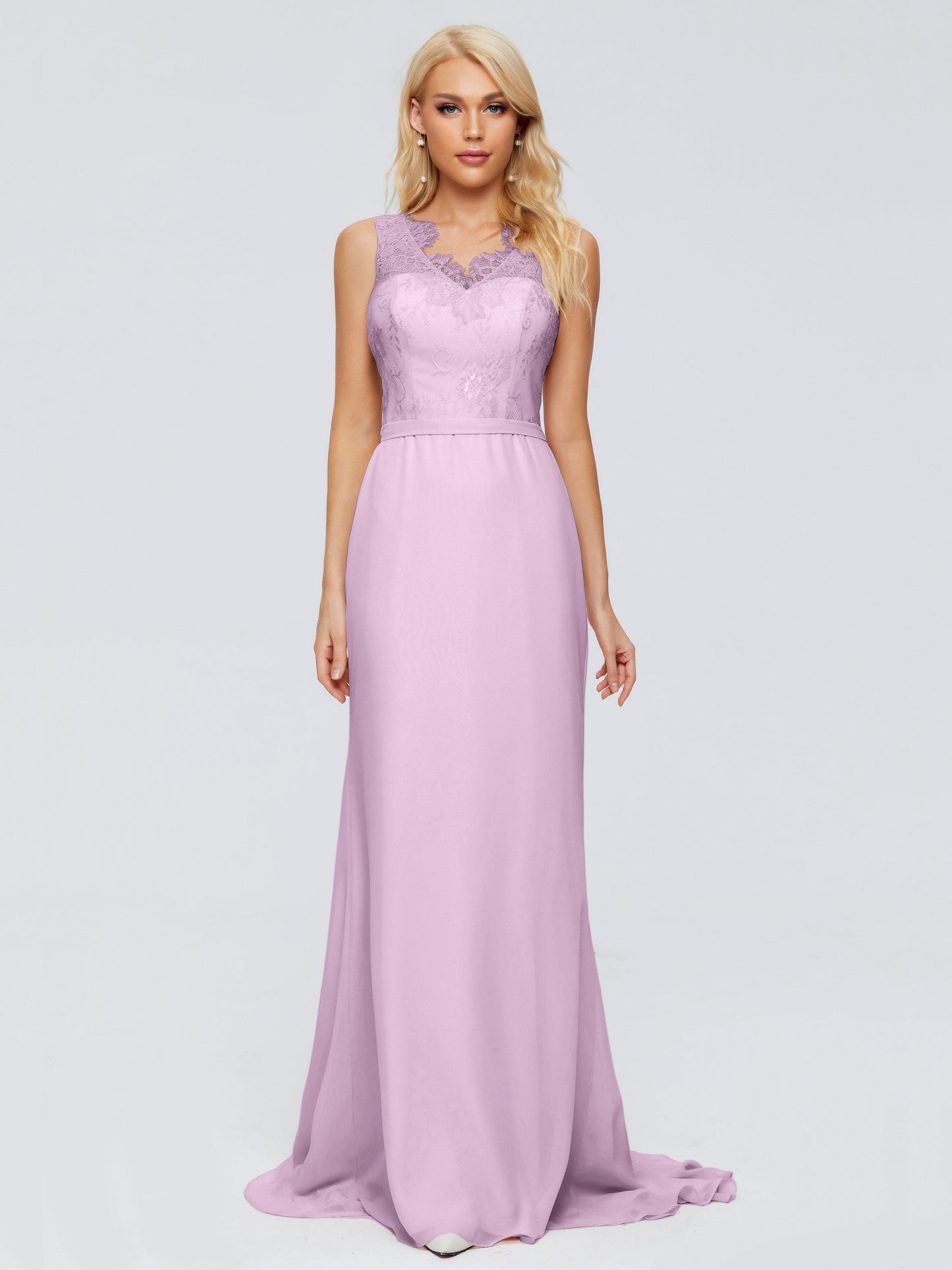 Alexis Hourglass V-Neck Lace Bridesmaid Dresses