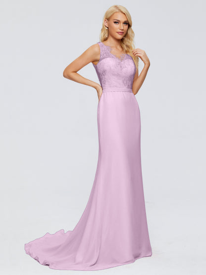 Alexis Hourglass V-Neck Lace Bridesmaid Dresses
