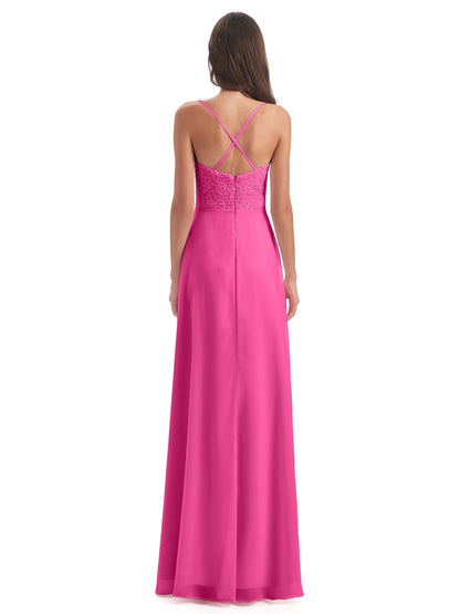 Alisa Spaghetti Straps Lace Bridesmaid Dresses