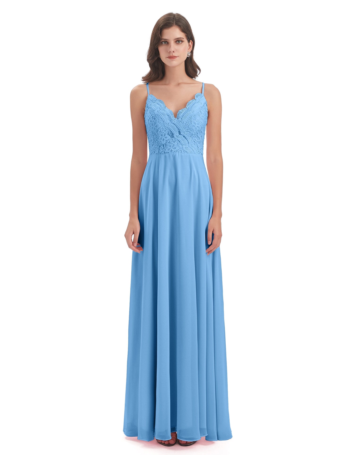 Alisa Spaghetti Straps Lace Bridesmaid Dresses